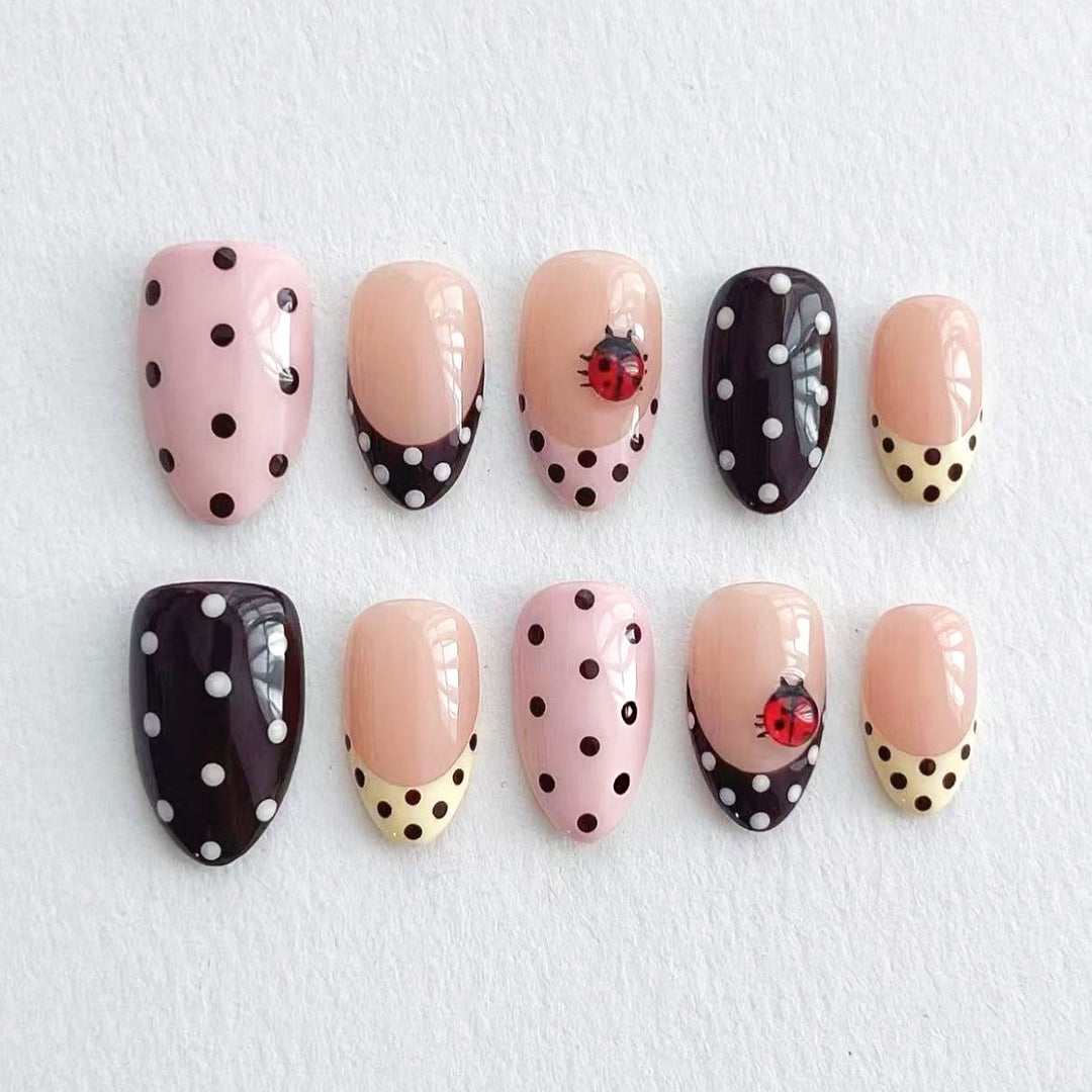 Decorative Press-On Nail Art Set with Unique Patterns
