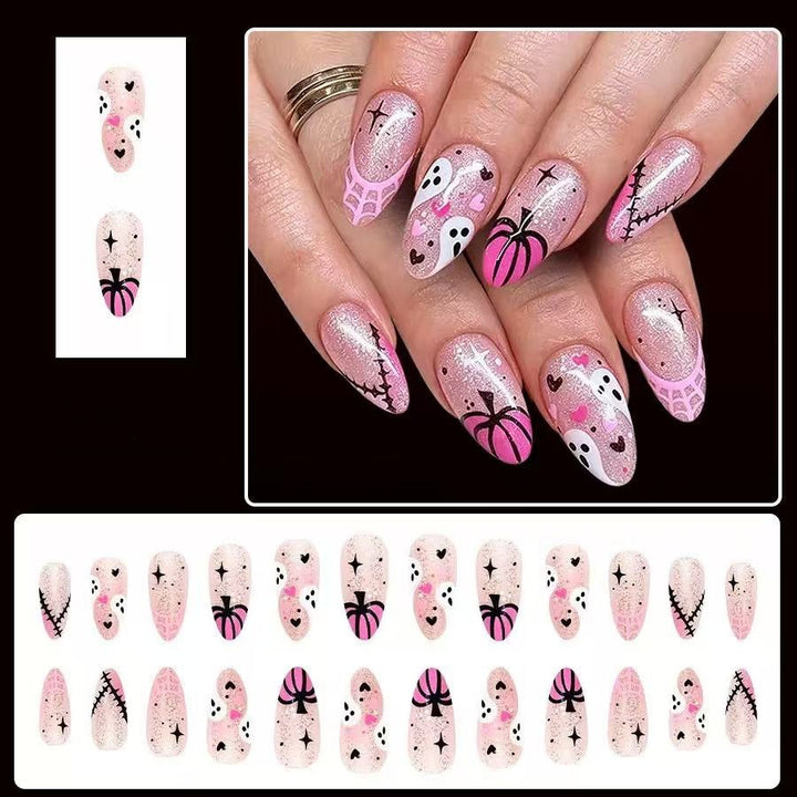 Nail art set with creative Halloween design and glitter Stornfield