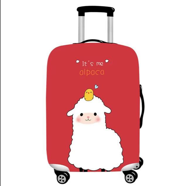Unisex stretchable suitcase cover with cute alpaca design, elastic protective cover for hard-shell and fabric suitcases Stornfield