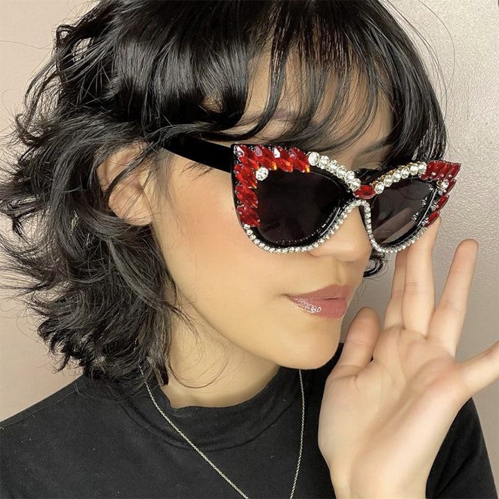 Women's extravagant Cat-Eye sunglasses with sparkling rhinestone embellishment Stornfield