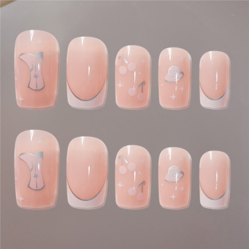 Artistic Press-On Nail Art with Unique Illustrations Stornfield
