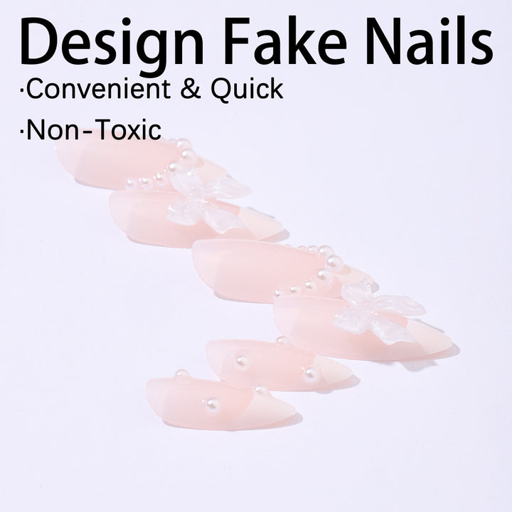 Artificial nail set with luxurious embellishments and sparkling details Stornfield