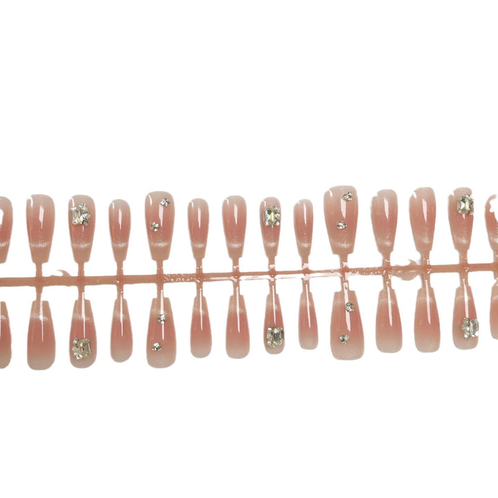 Elegant Press-On Nail Set with Pearl Accents