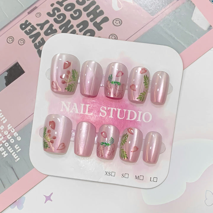 Artistic artificial nails with floral motifs Stornfield