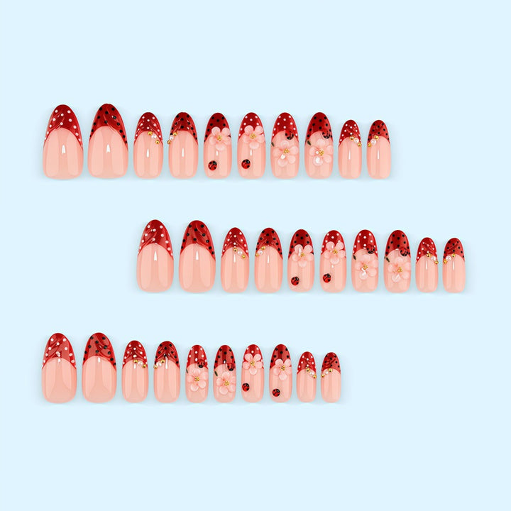 Creative tip design artificial nails with floral accents Stornfield