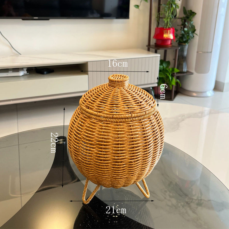 Women artfully woven storage pot Stornfield