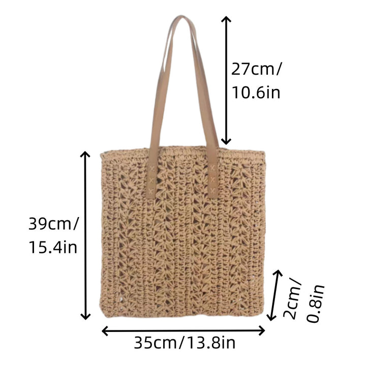 Handwoven beach bag with braided pattern Stornfield