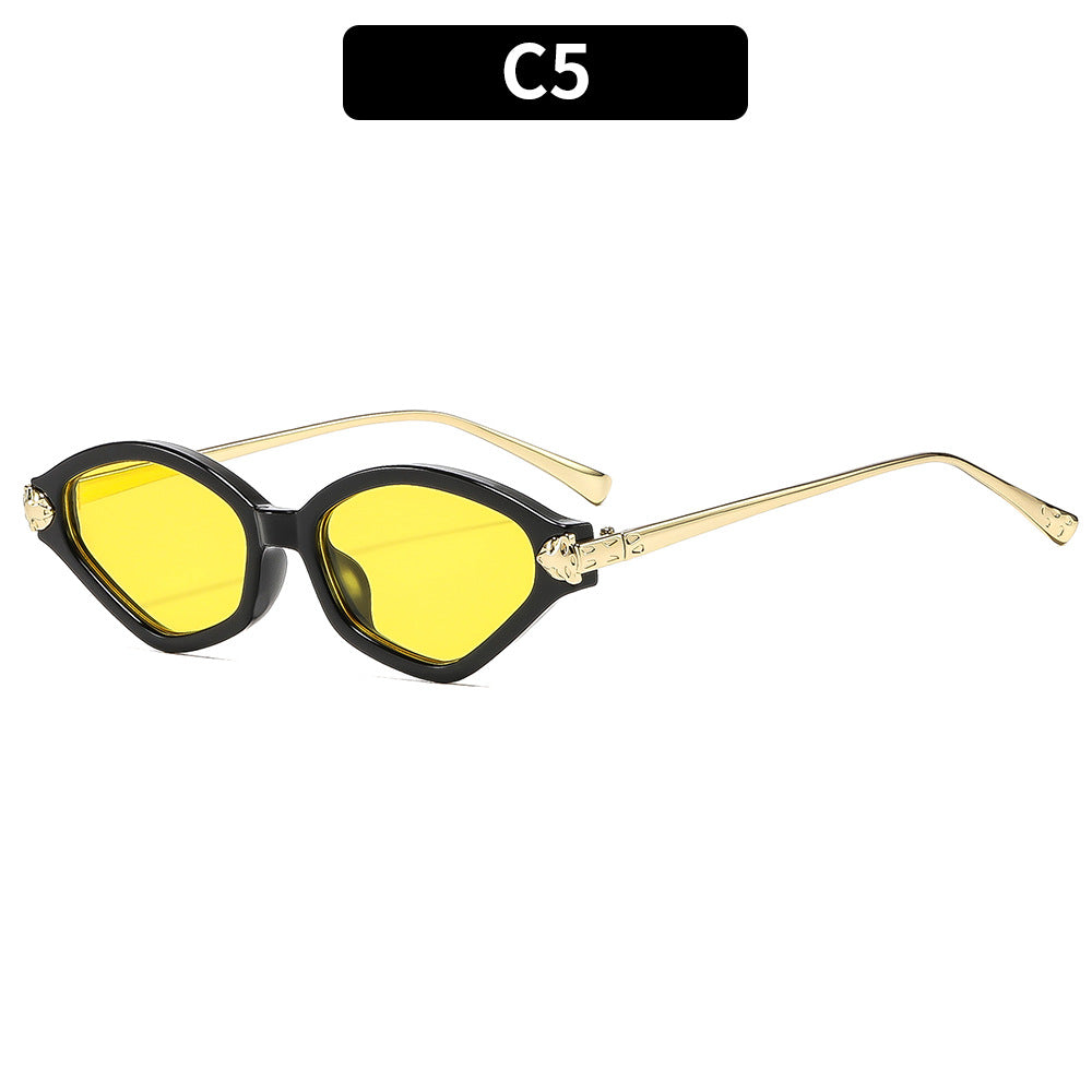 Chic Cat-Eye Sunglasses with Gold Accent Details