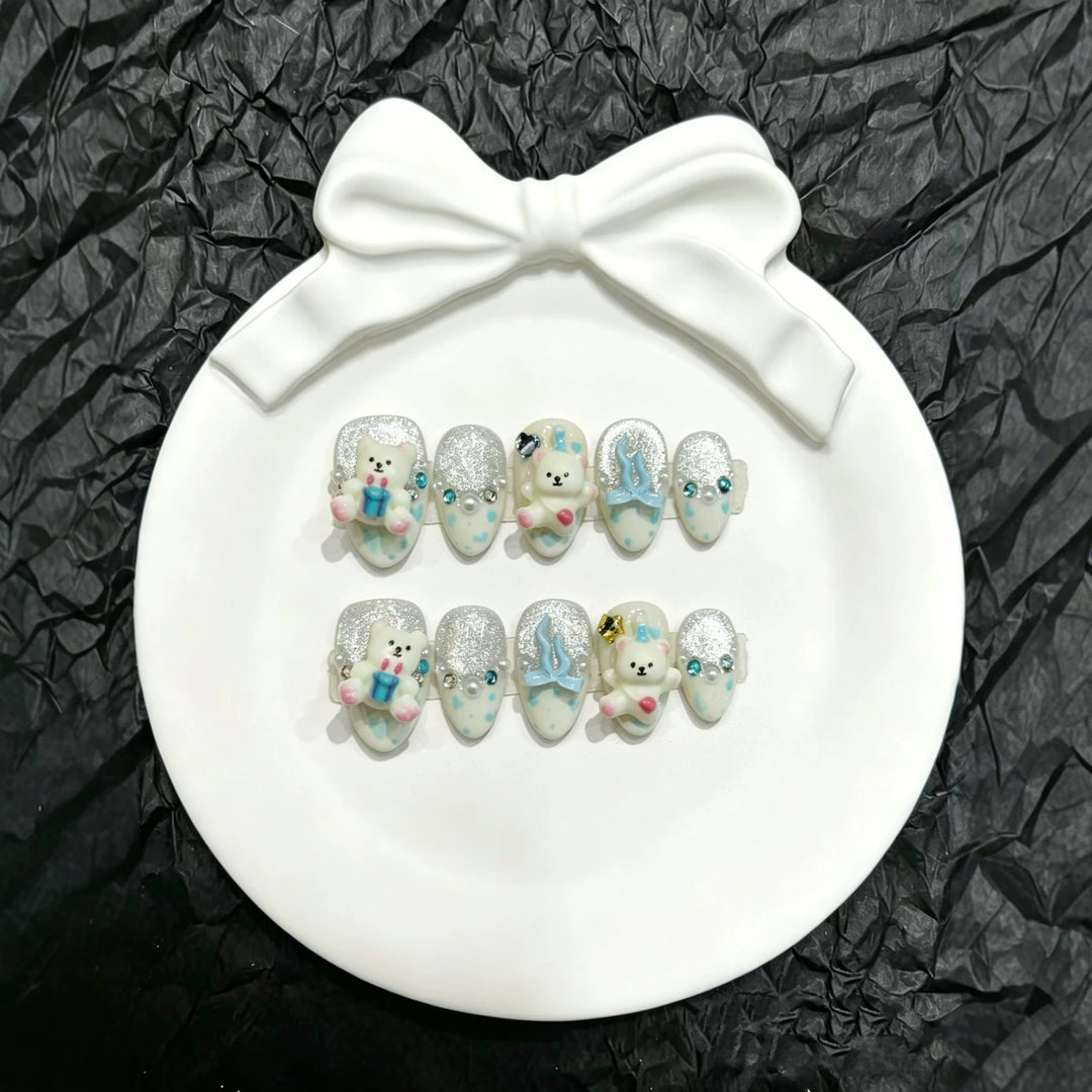 Whimsical Character Press-On Nail Art Set  1791774752