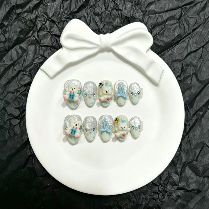 Whimsical Character Press-On Nail Art Set  1791774752