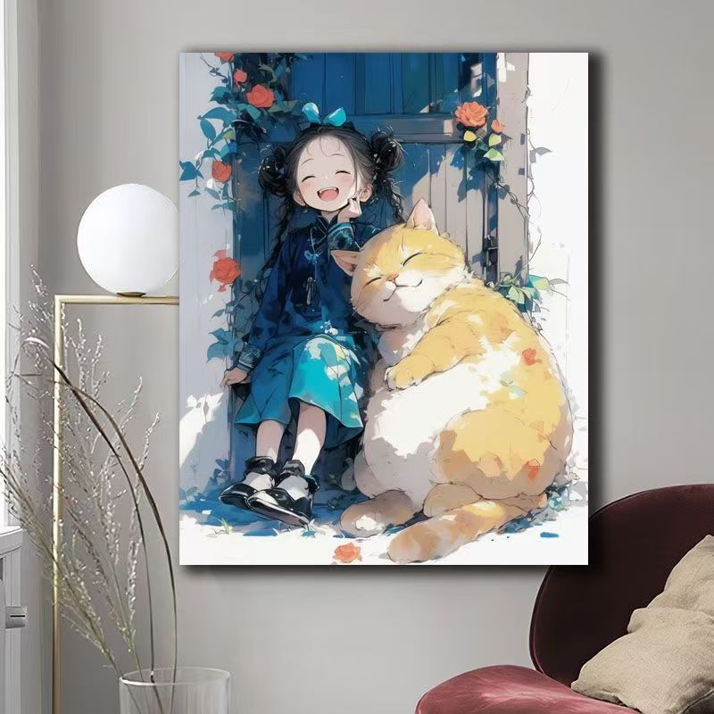 Illustrated Cat-Themed Wall Art Stornfield