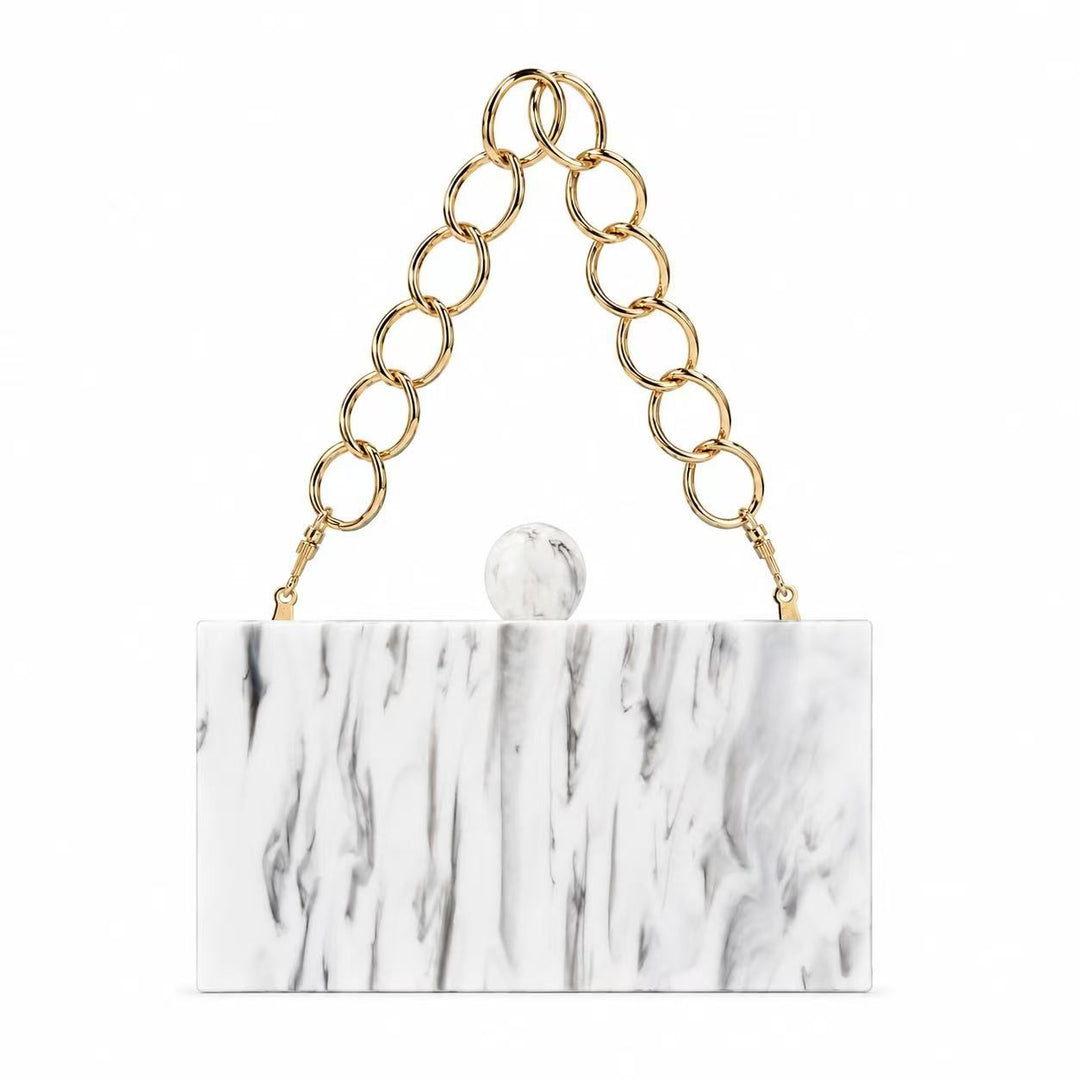 Elegant Marbled Acrylic Clutch