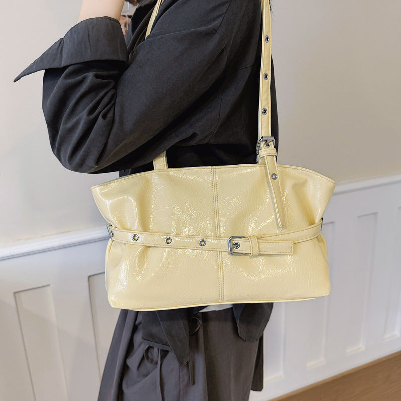 Glossy Patent Leather Tote Bag