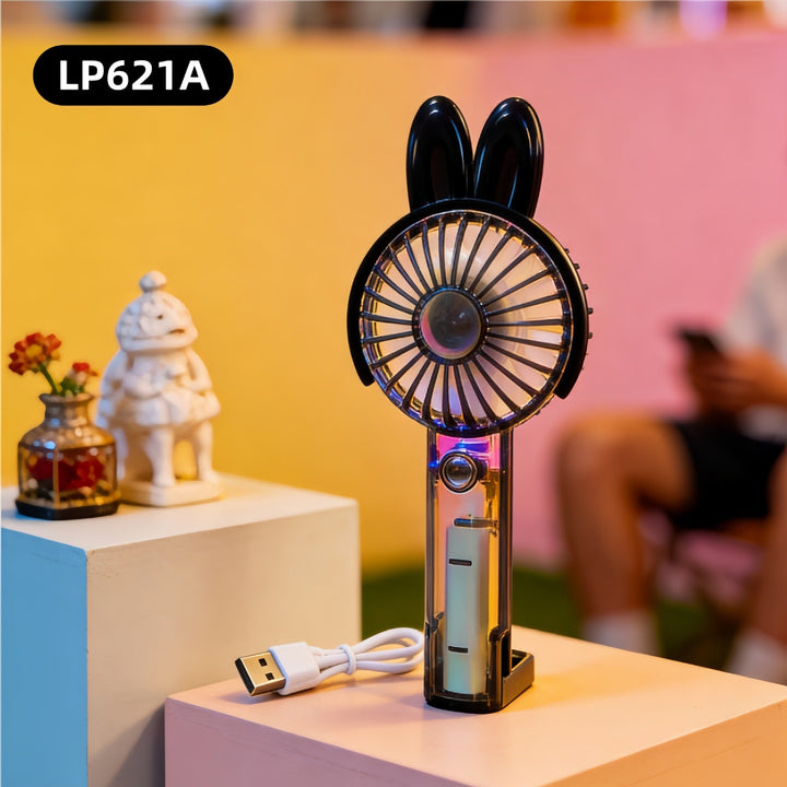 Women's Portable Hand Fan with Cute Rabbit Design Stornfield
