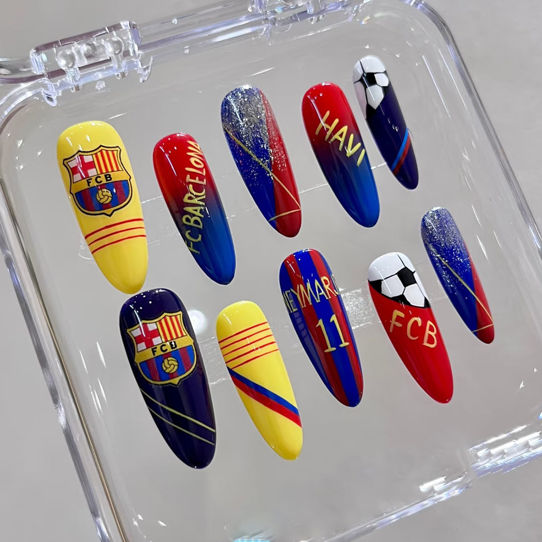 Sports-Themed Stiletto Press-On Nails Stornfield