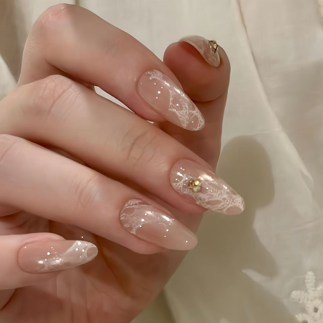 Elegant artificial nails with tips and glitter Stornfield