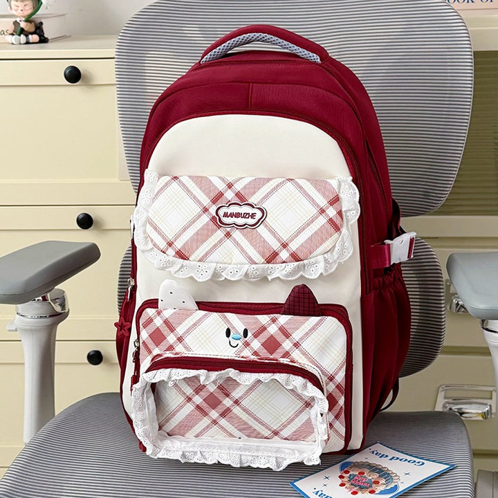 Stylish Multi-Pocket Backpack with Cute Decorative Accents Stornfield