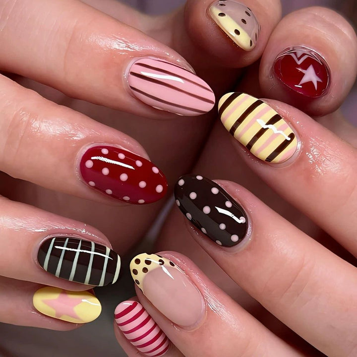 Artistic Multi-Pattern Nail Art Stornfield