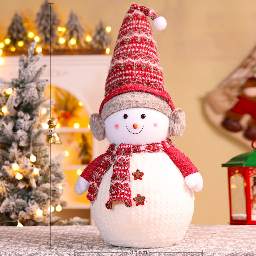 Decorative Plush Snowman Figurine