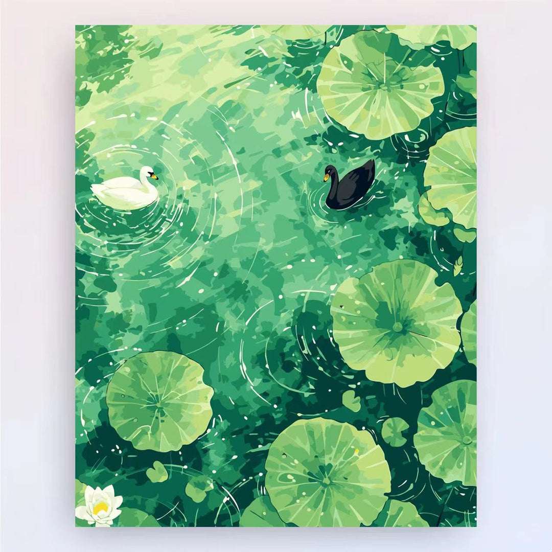 Contemporary Lotus Floral Canvas Art Print Stornfield
