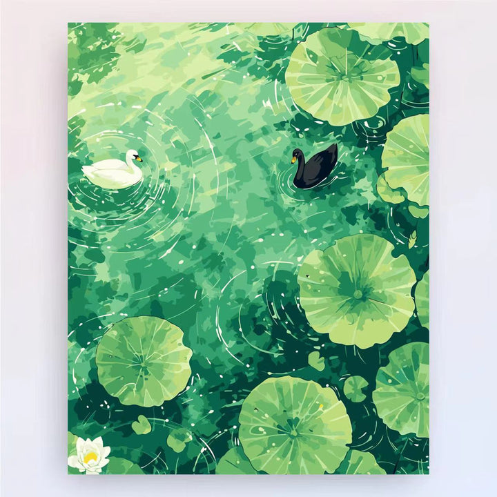 Contemporary Lotus Floral Canvas Art Print Stornfield
