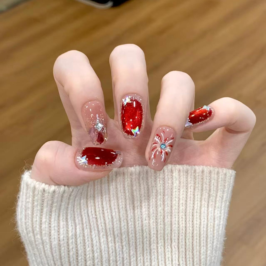 Whimsical Character-Designed Press-On Nail Art Stornfield