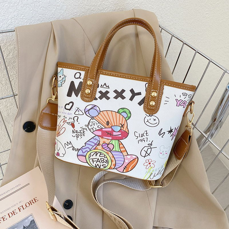 Playful Illustrated Shoulder Bag