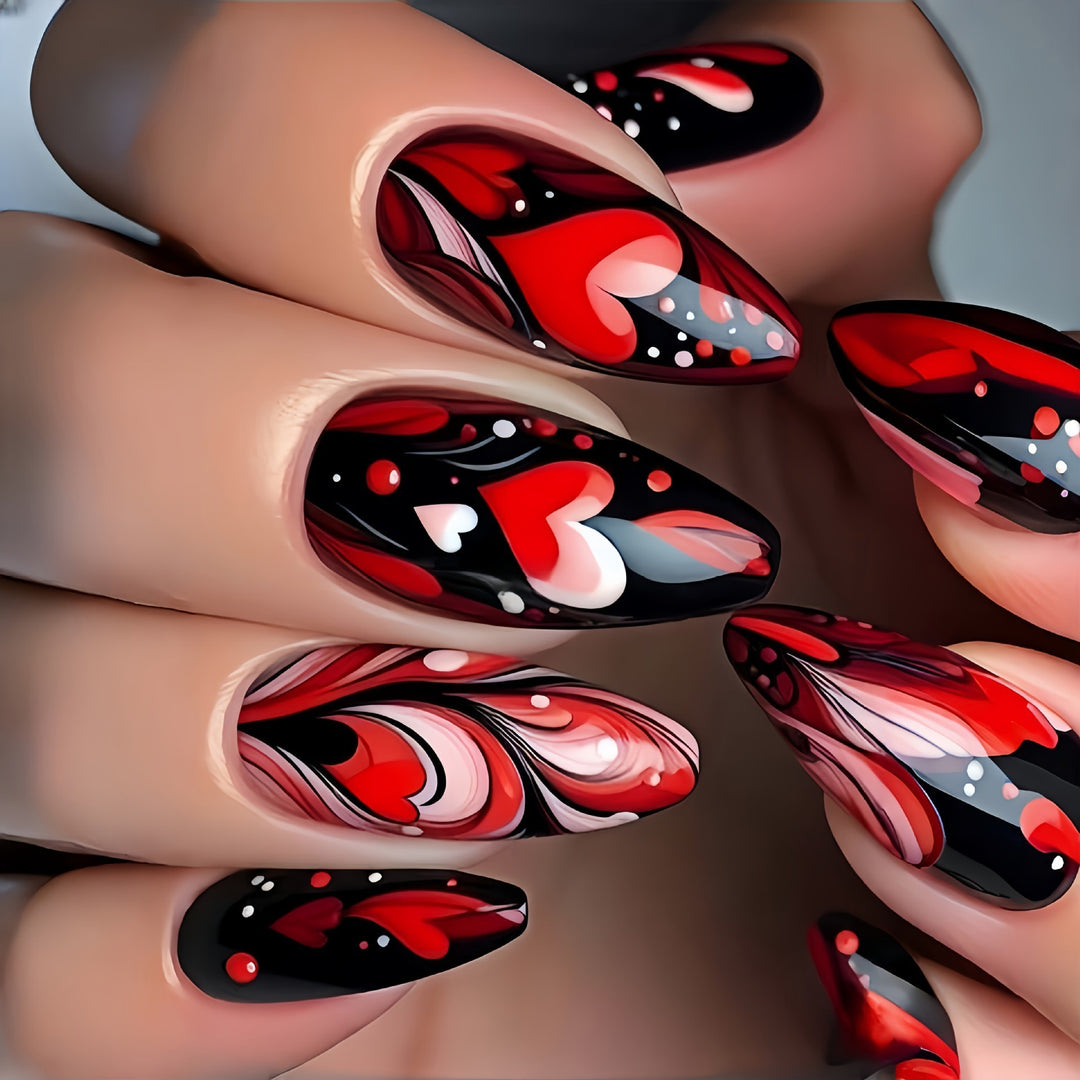 Artificial nails with Romantic Heart Design Stornfield