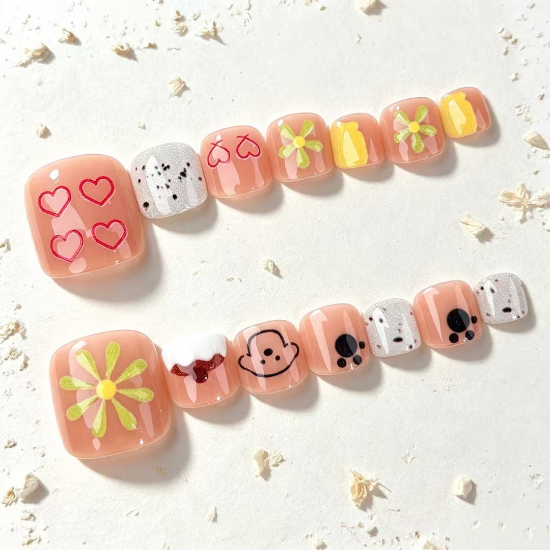 Decorative Cartoon-Themed Press-On Nail Set