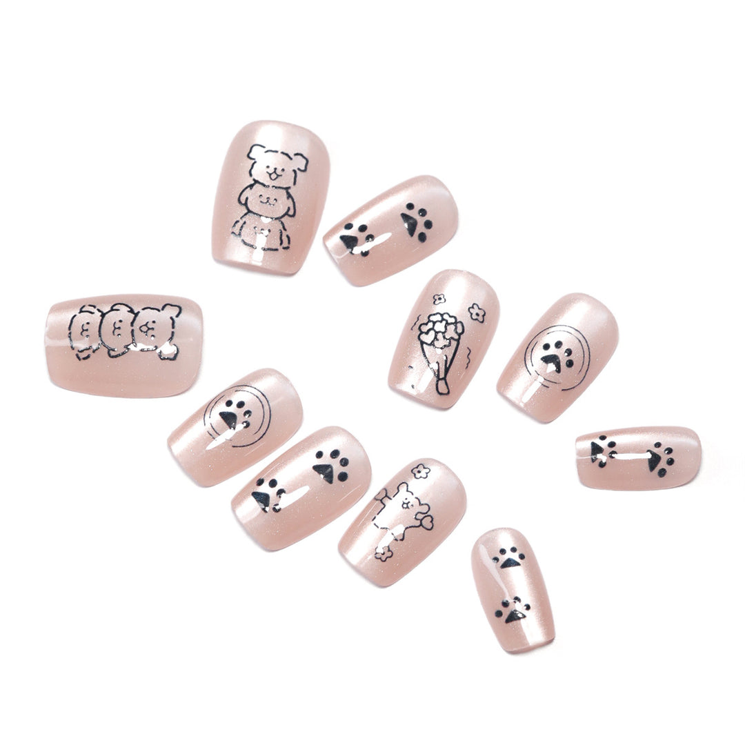 Artificial nail art with playful animal motifs Stornfield