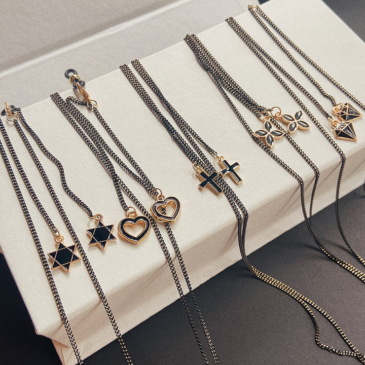 Fashionable glasses holder chain with star pendants Stornfield