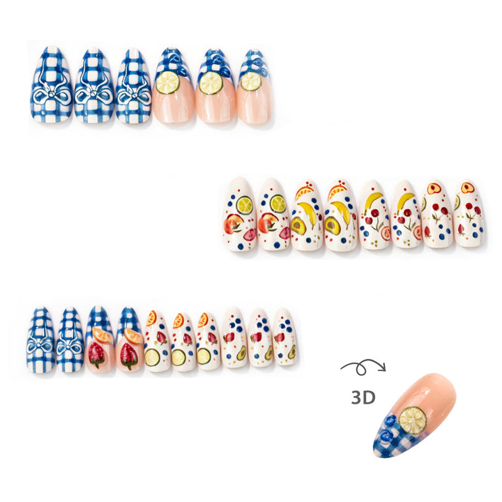 Decorative Fruit-Themed Press-On Nail Set