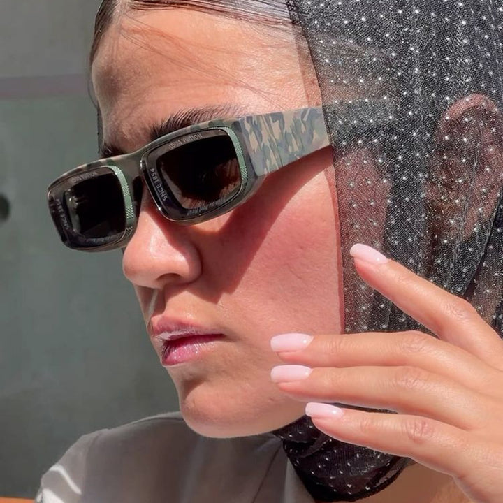 Ladies trendy rectangular sunglasses with elegant color play Stornfield