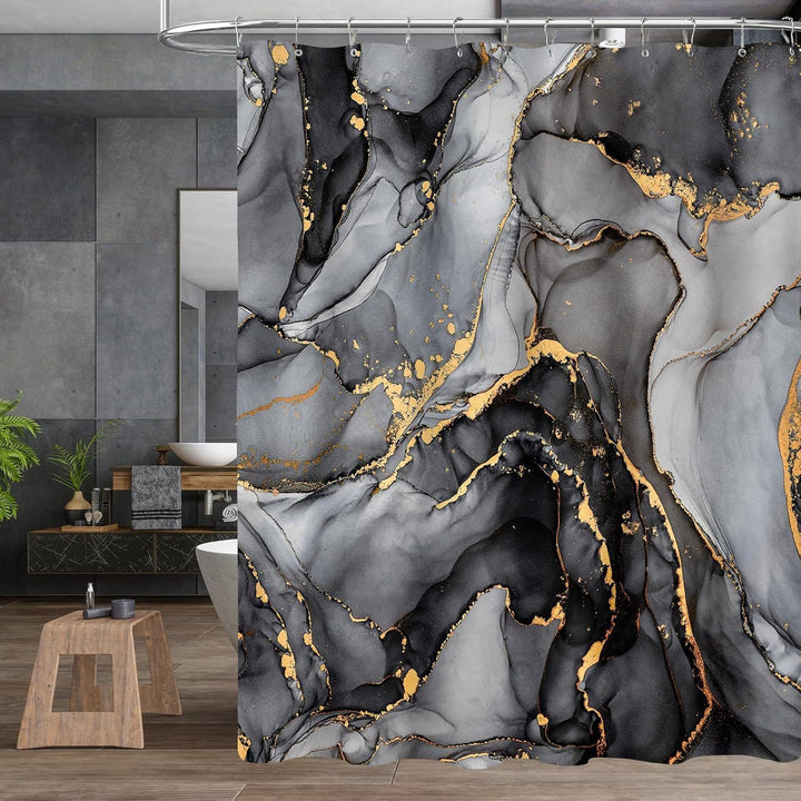 Artistic Marble Texture Shower Curtain Stornfield