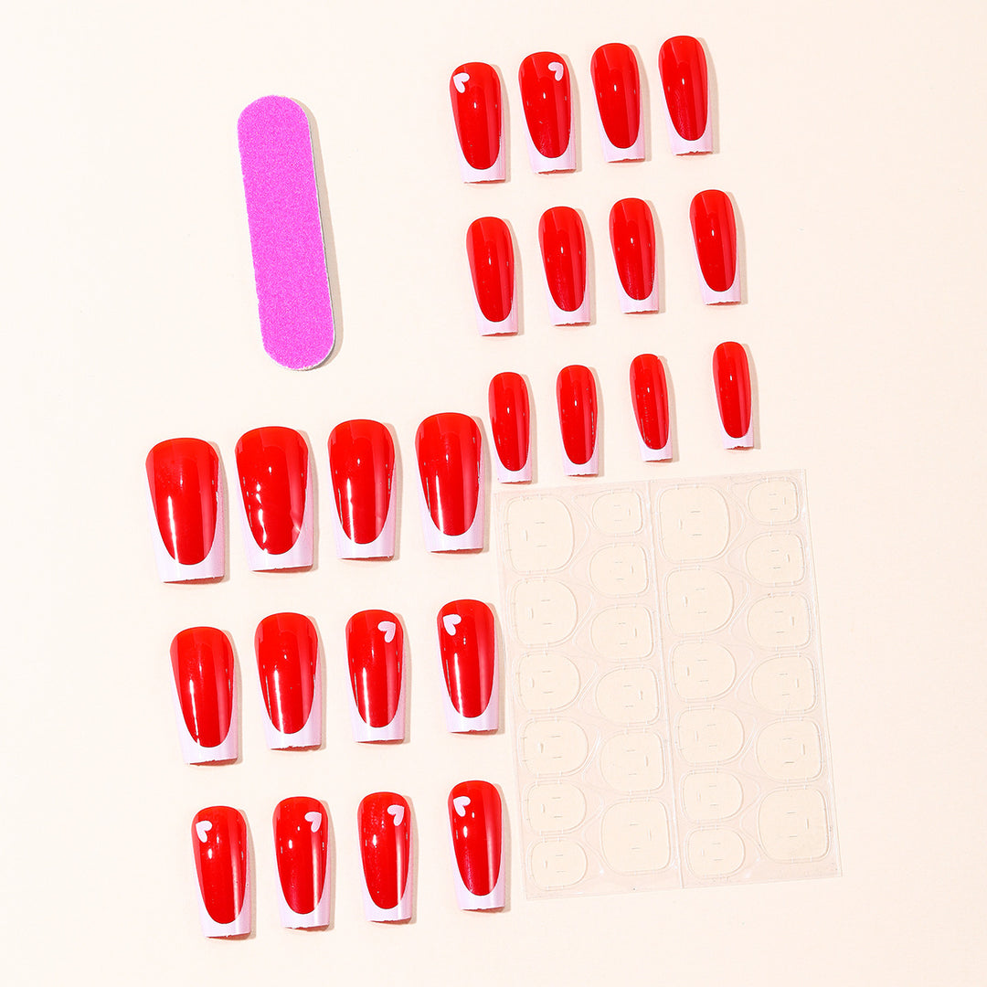 Romantic Heart-Themed Nail Art Extensions Stornfield