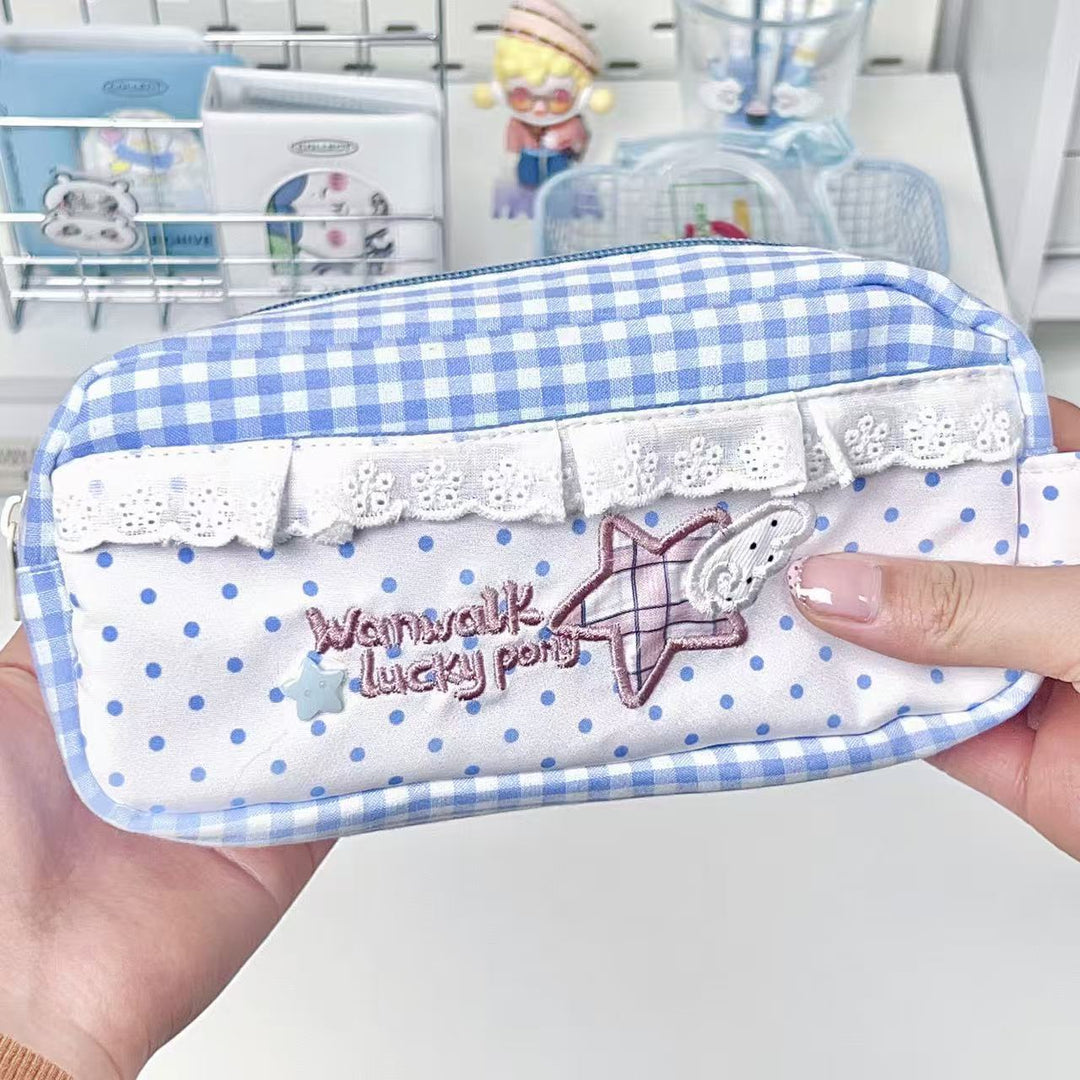 Vintage-Inspired Embroidered Pencil Case