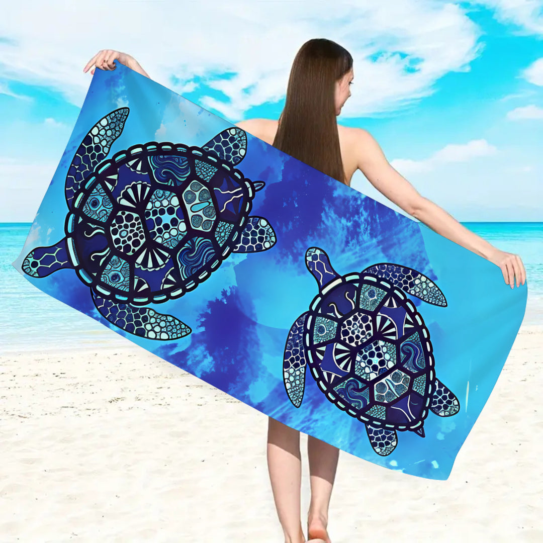 Microfiber beach towel with exclusive turtle motif Stornfield