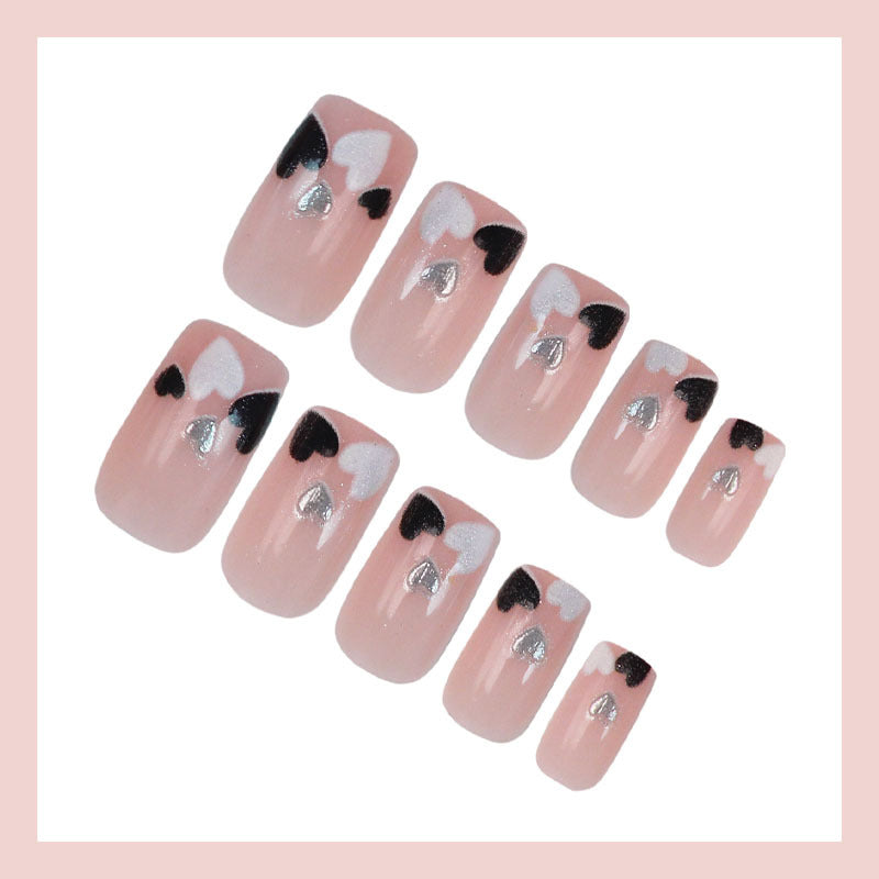 Creative artificial nail set with romantic heart designs Stornfield
