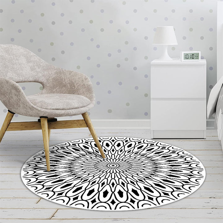 Floral Patterned Round Area Rug Stornfield