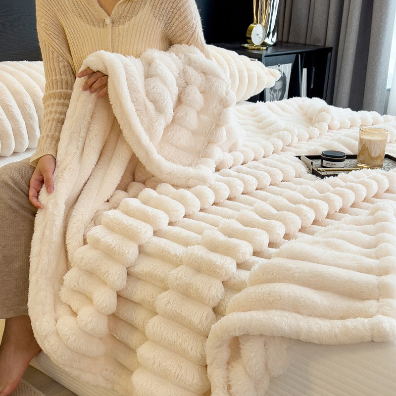 Plush Textured Throw Blanket