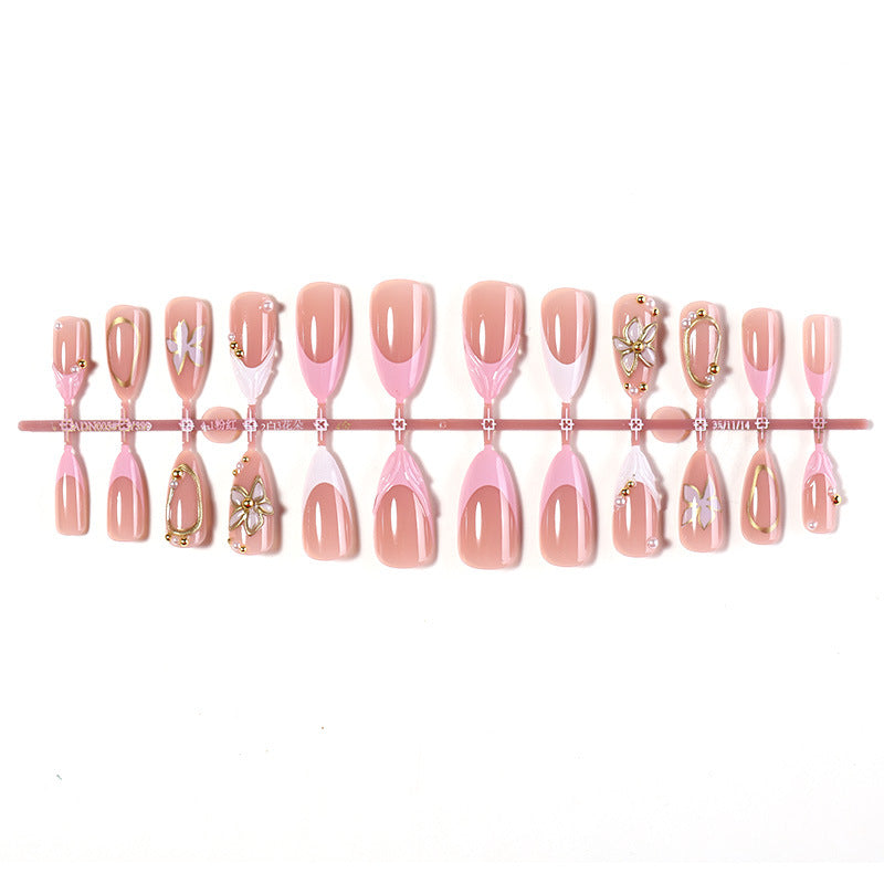 Decorative Press-On Nail Set with Floral Designs Stornfield