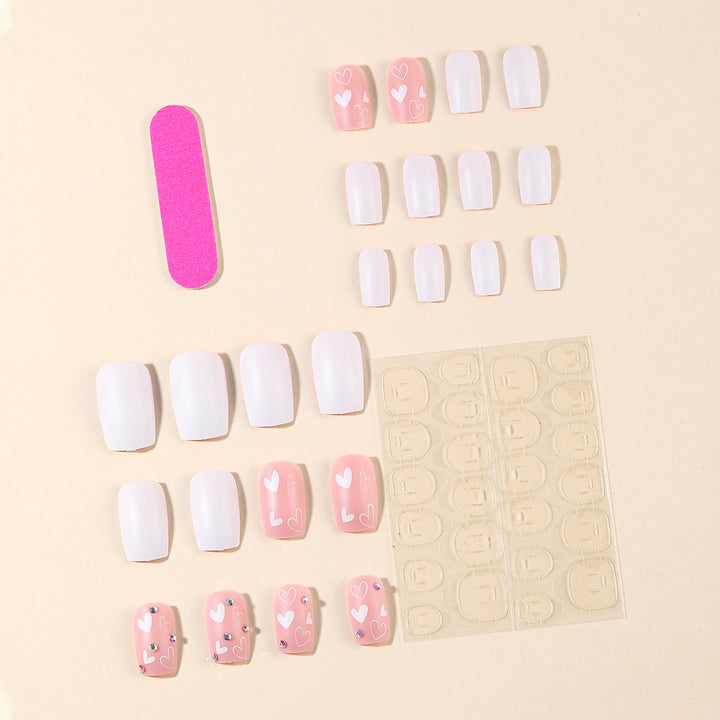 Heart-Accent Acrylic Nail Art Extensions Stornfield 1789713427