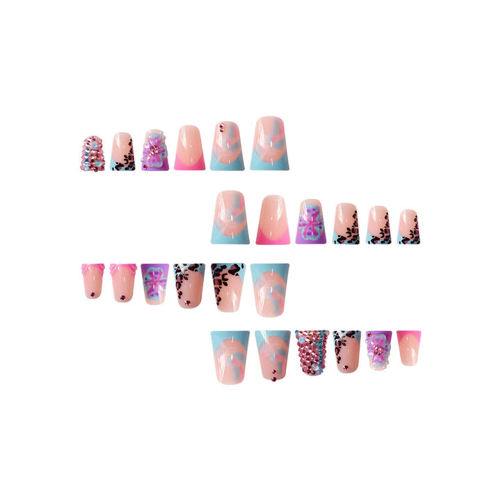 Artistic 3D Floral Press-On Nail Extensions Stornfield