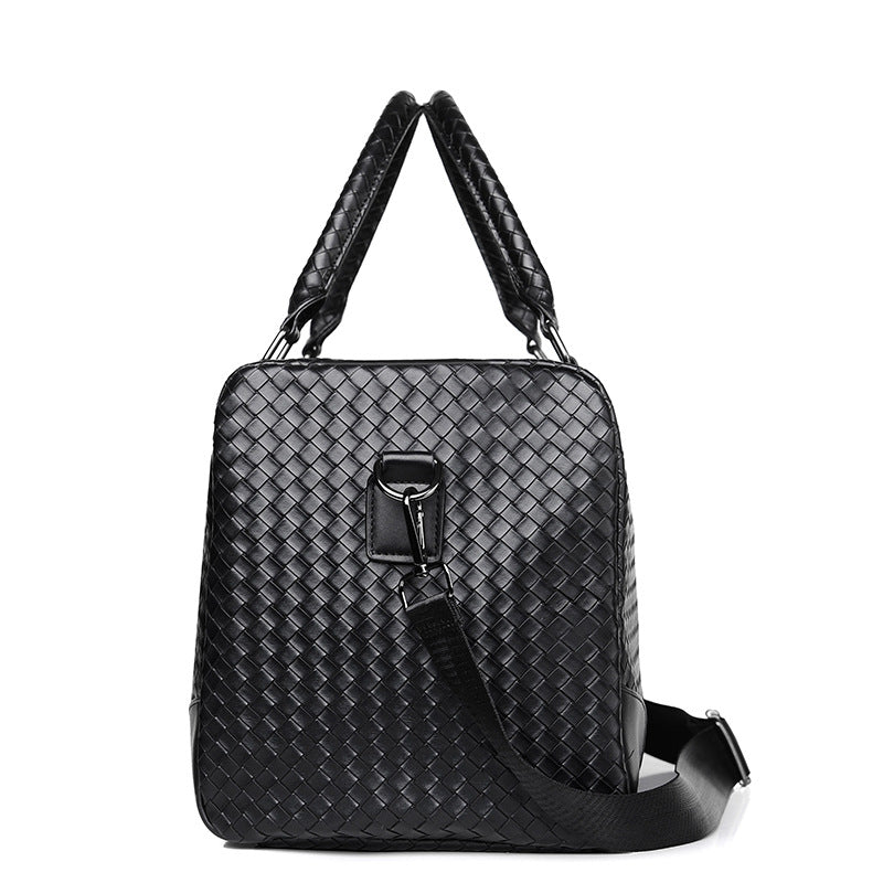 Premium Woven Leather Weekender Bag Stornfield