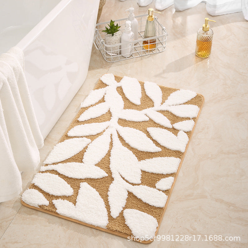 Leaf Print Soft Bath Rug