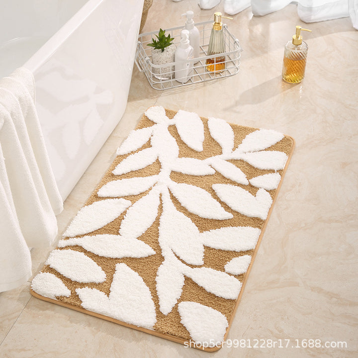 Leaf Print Soft Bath Rug