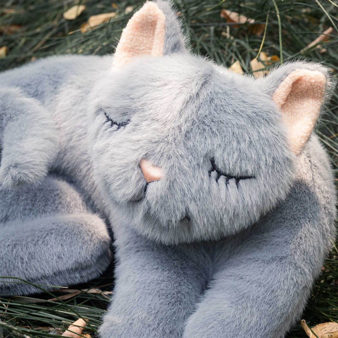 Plush Curled Cat Nap Pillow with Ultra-Soft Faux Fur