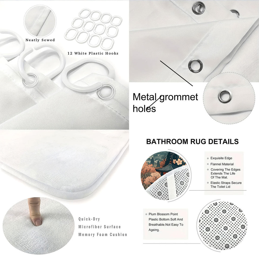 Cat-Themed Four-Piece Digital Bathroom Set Stornfield