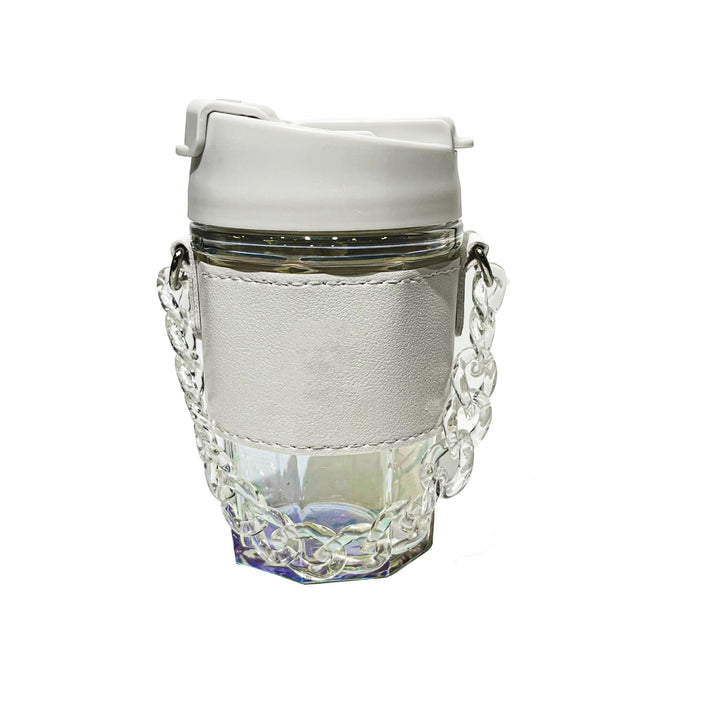 Ladies trendy glass cup with chain carrying strap Stornfield