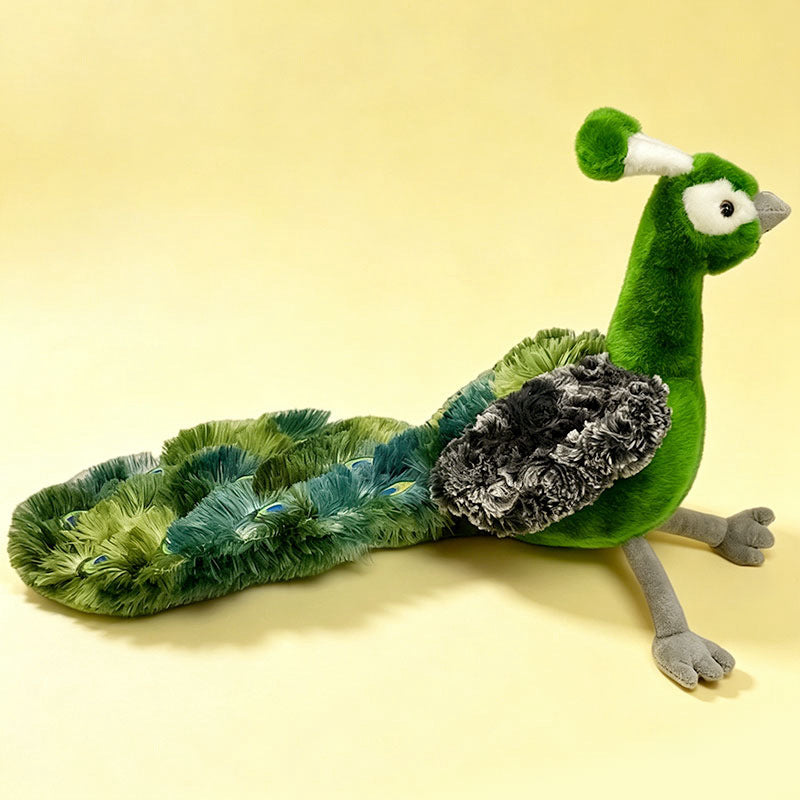 Plush Sitting Peafowl Comforter with Oversized Fluffy Tail Stornfield